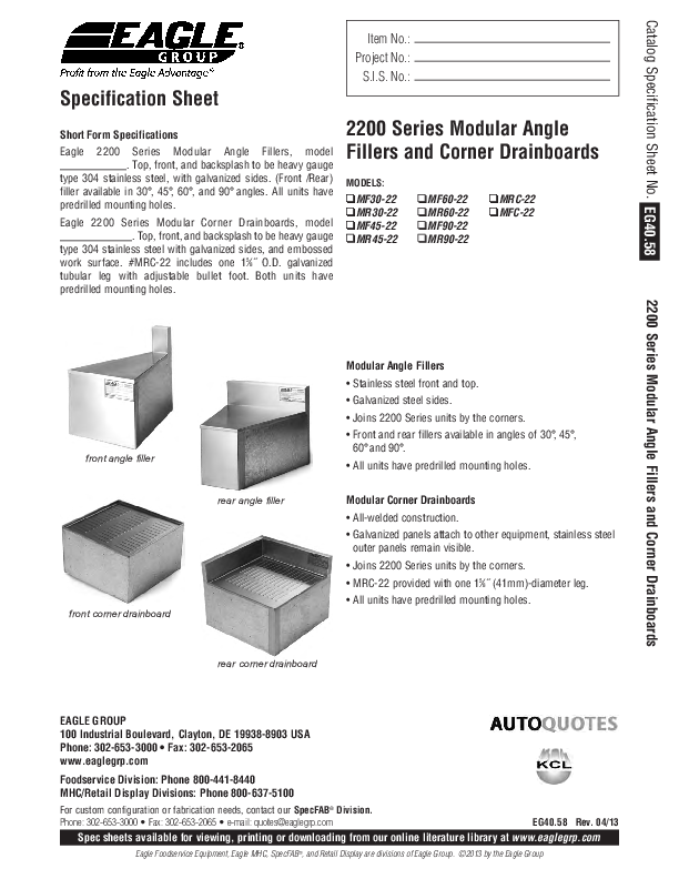 Cutsheet