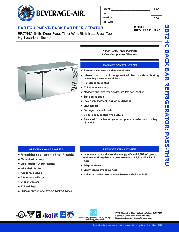 Cutsheet