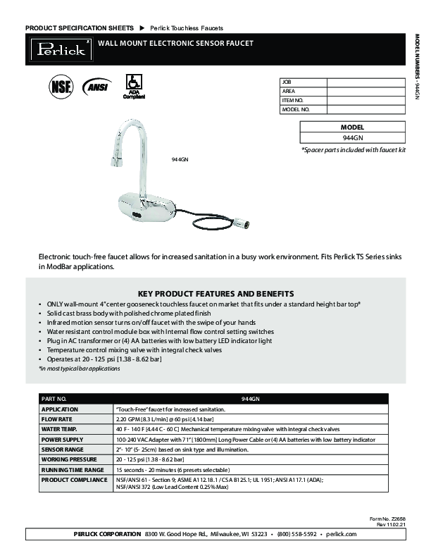 Cutsheet