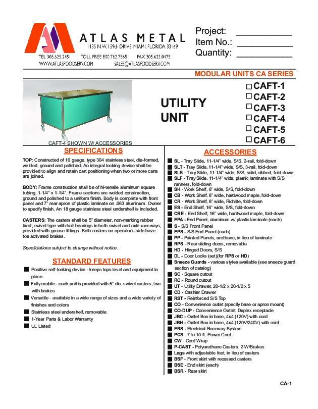 Cutsheet