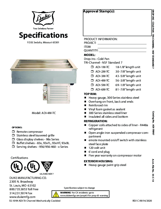 Cutsheet