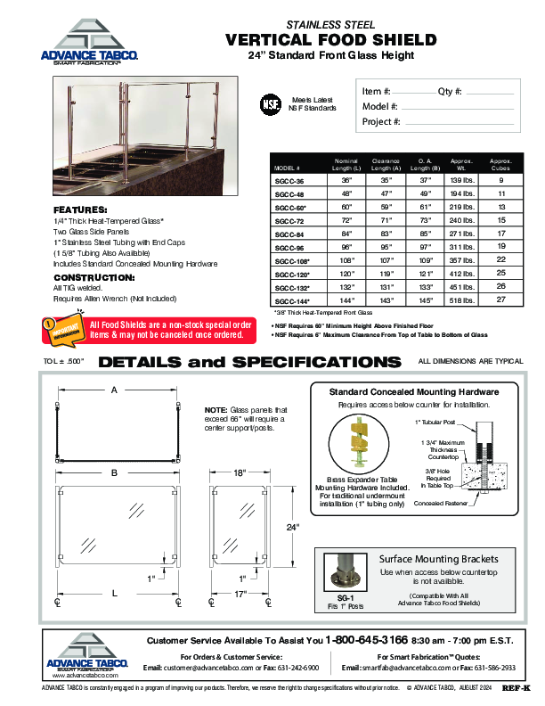 Cutsheet