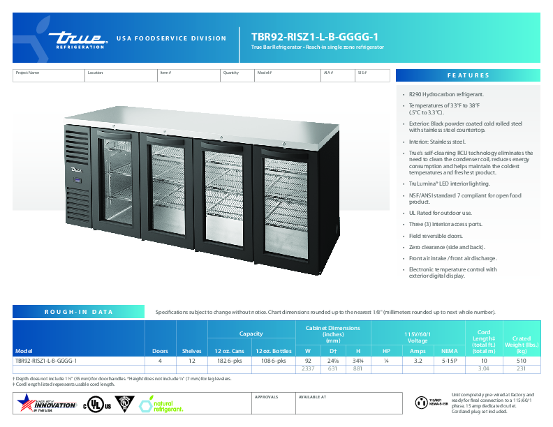 Cutsheet