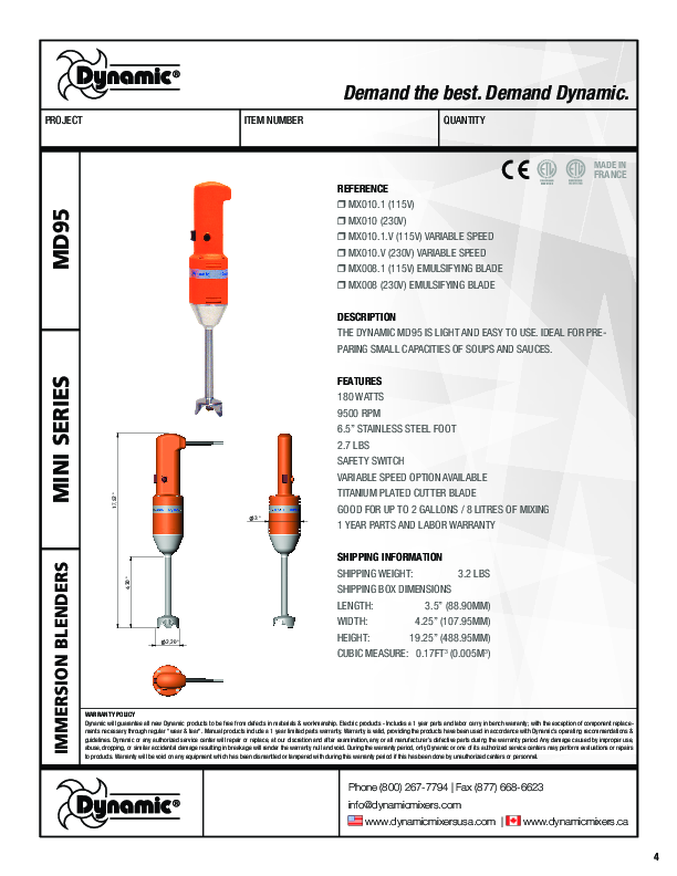 Cutsheet