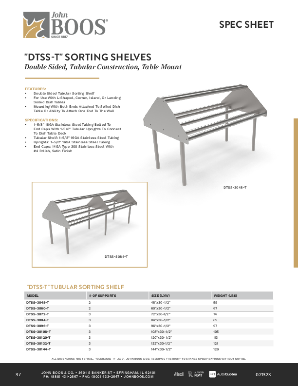 Cutsheet