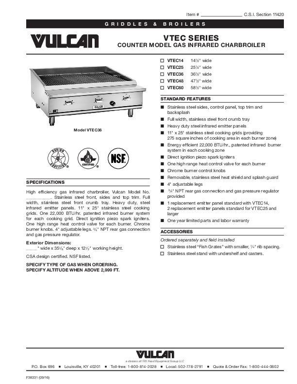 Cutsheet