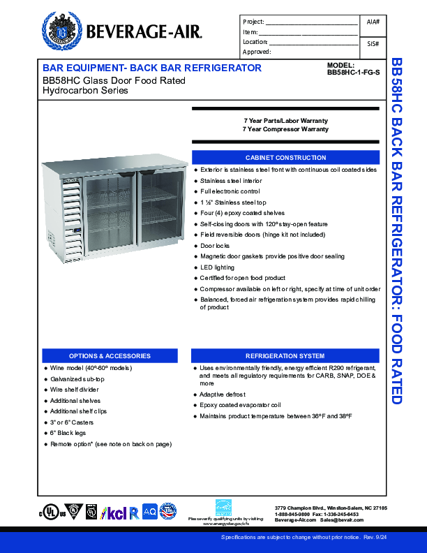 Cutsheet