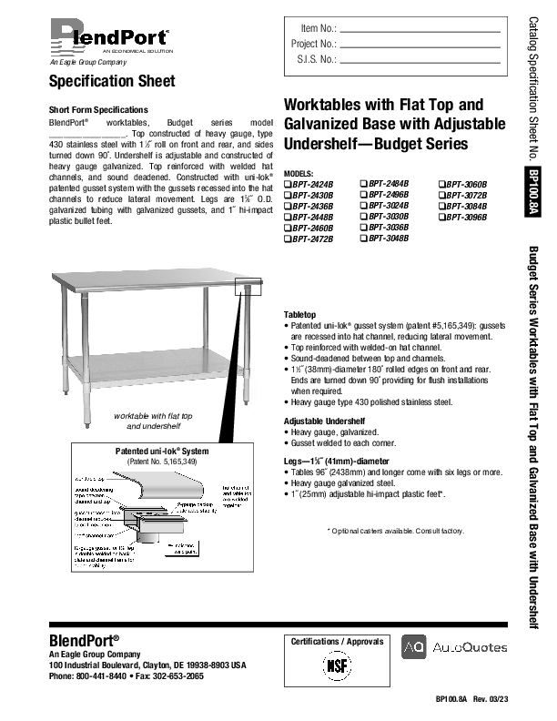 Cutsheet