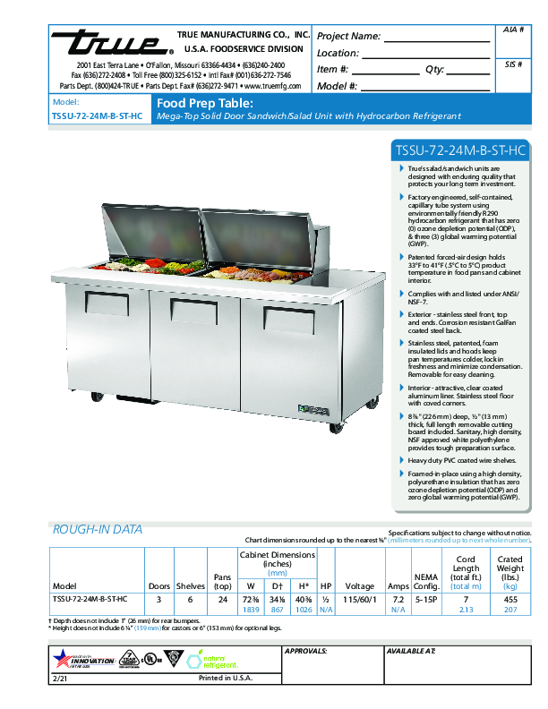 Cutsheet