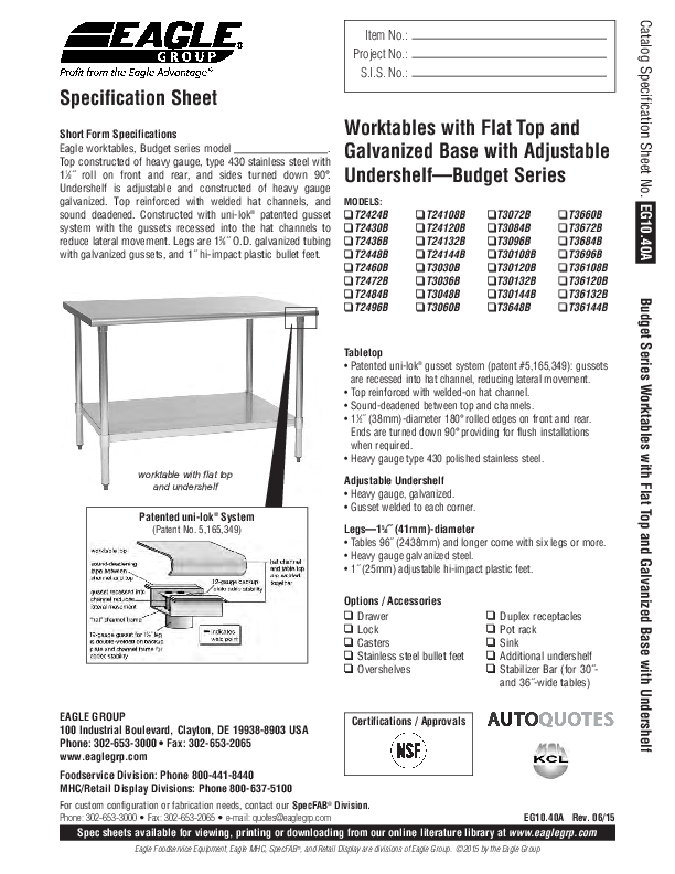 Cutsheet