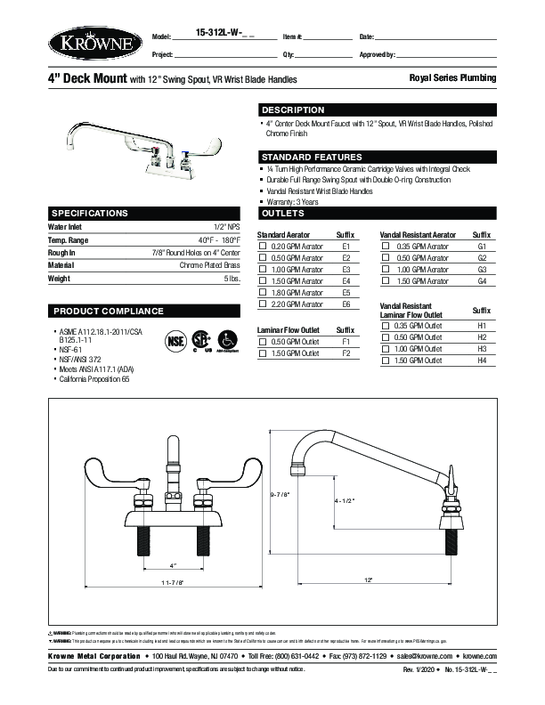 Cutsheet