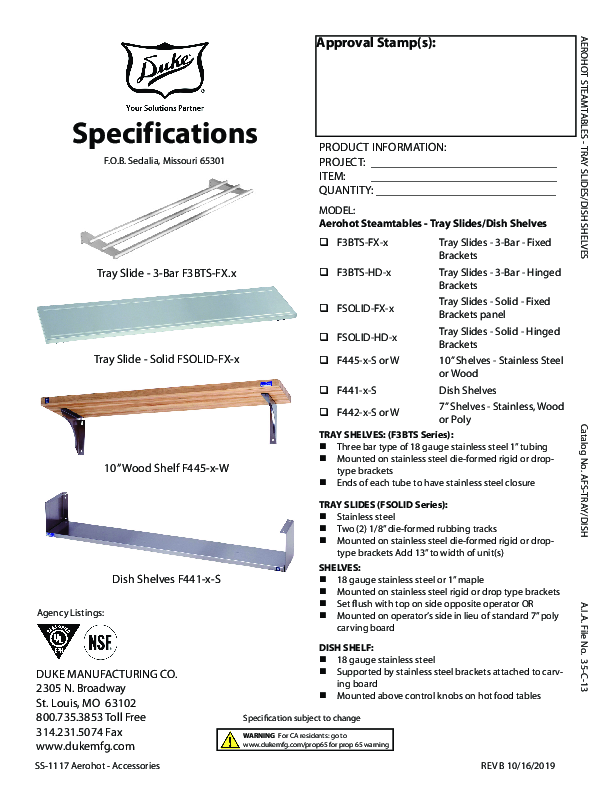 Cutsheet