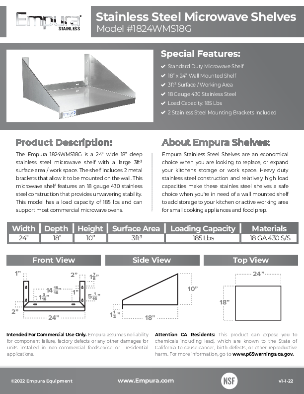 Cutsheet