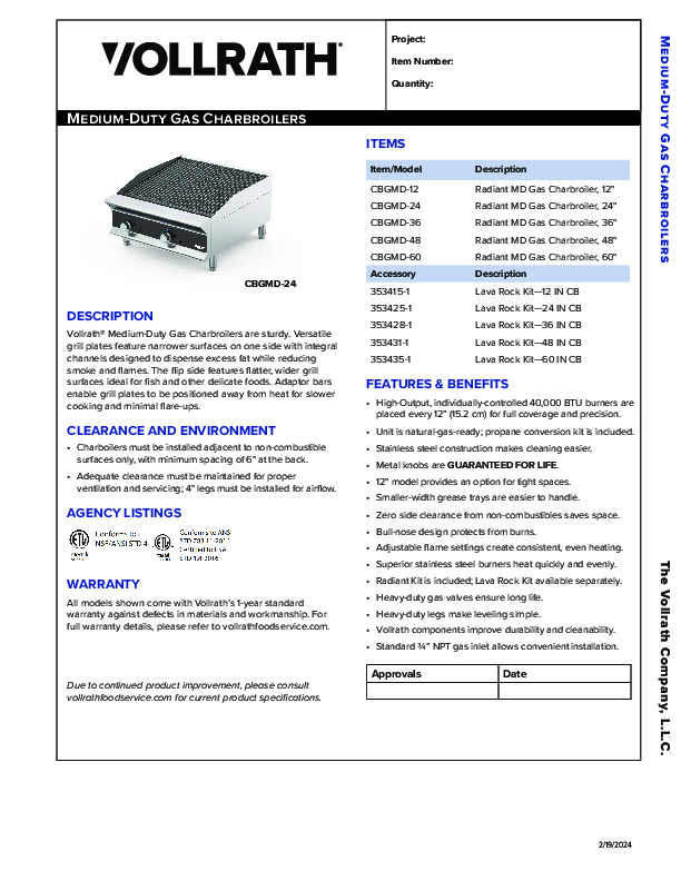 Cutsheet