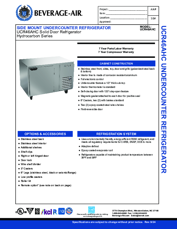 Cutsheet