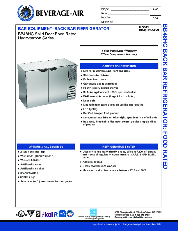 Cutsheet