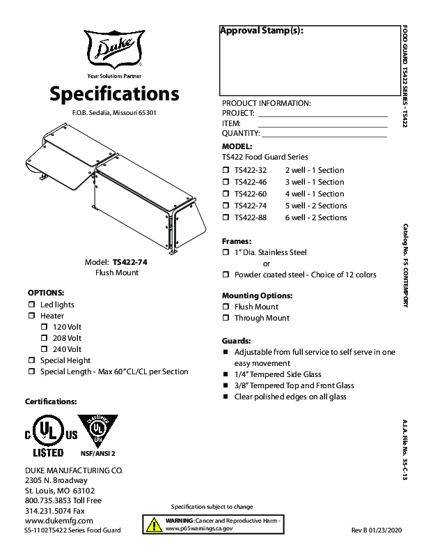 Cutsheet