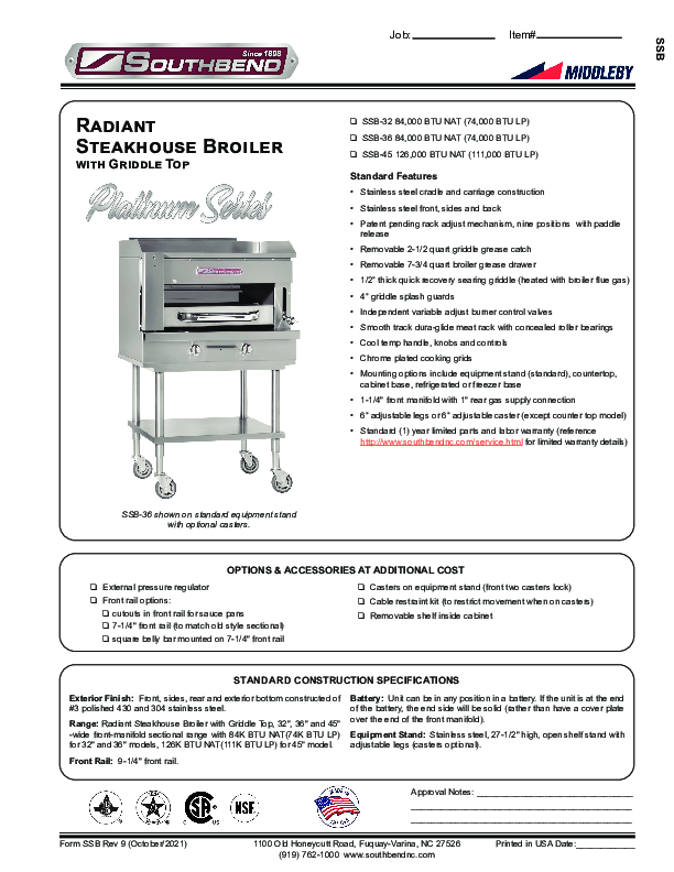 Cutsheet