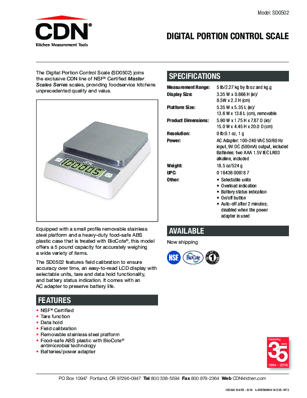 Cutsheet