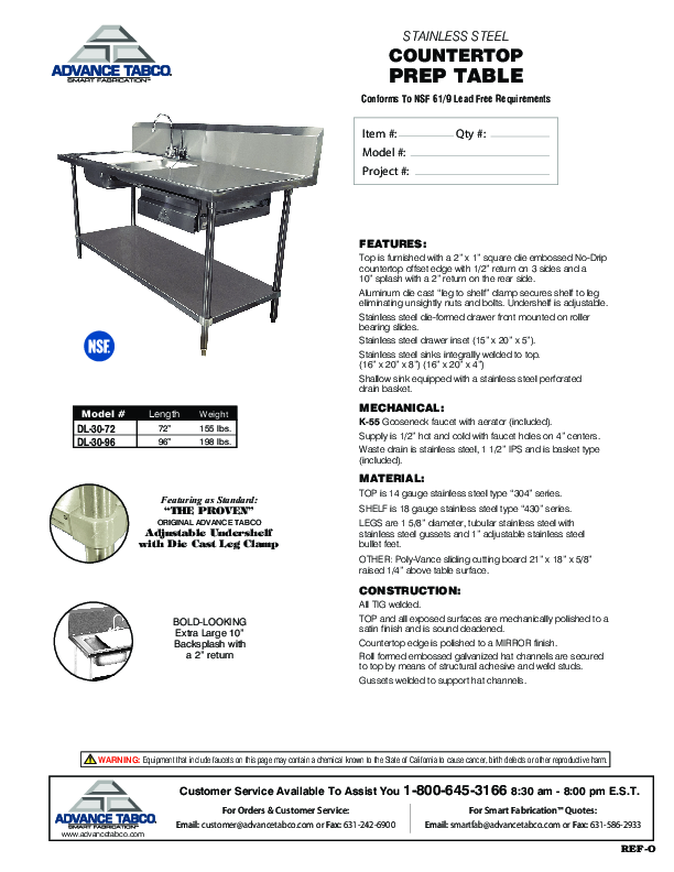 Cutsheet