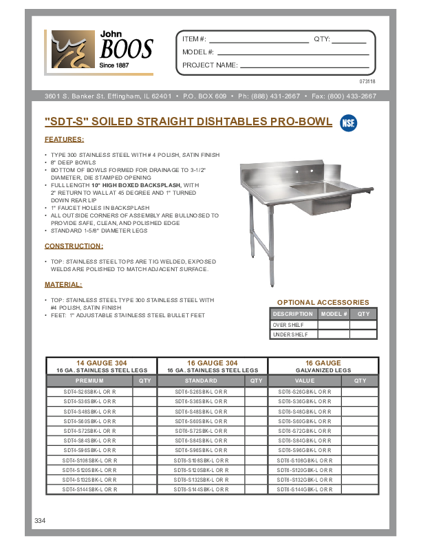 Cutsheet