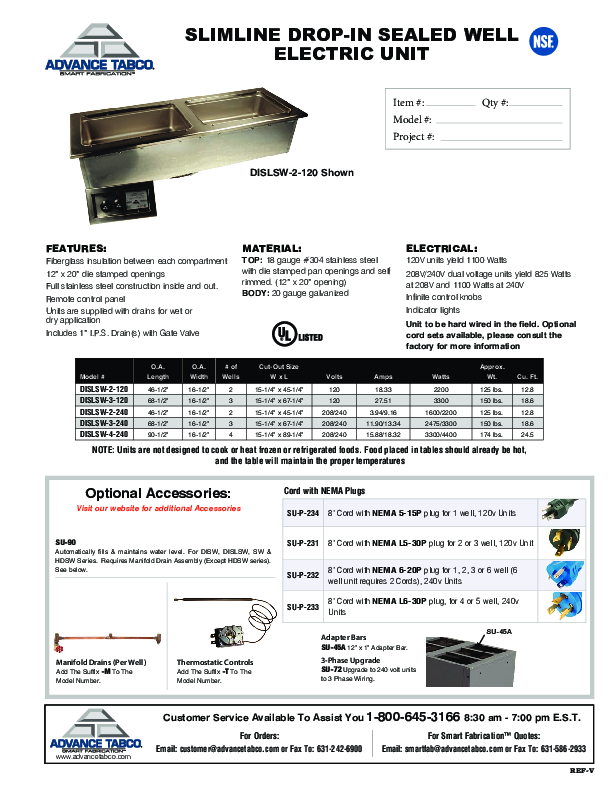 Cutsheet