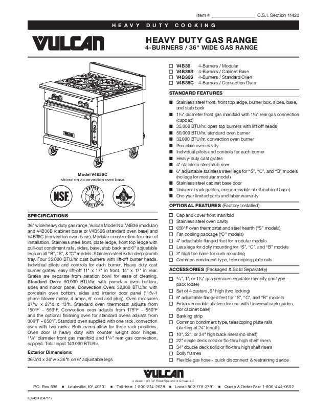 Cutsheet