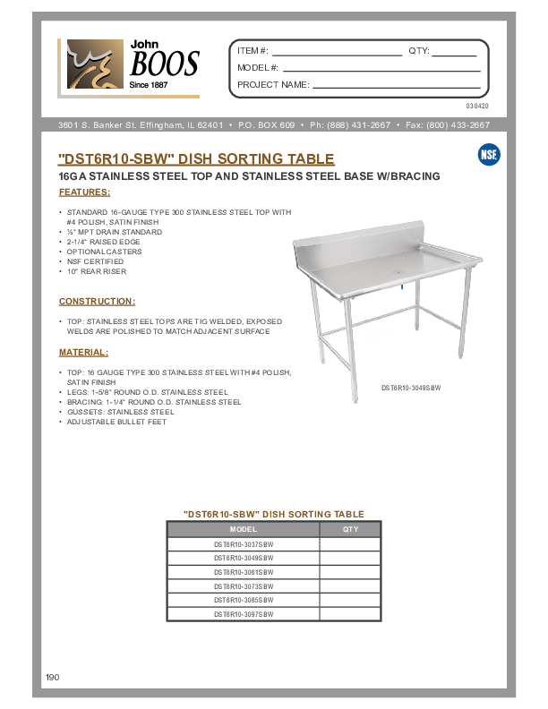 Cutsheet