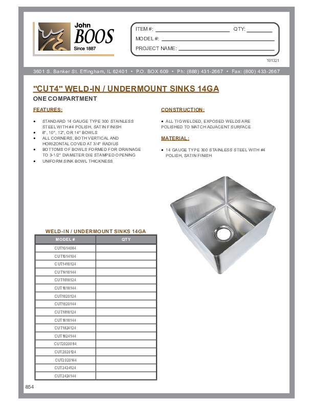 Cutsheet