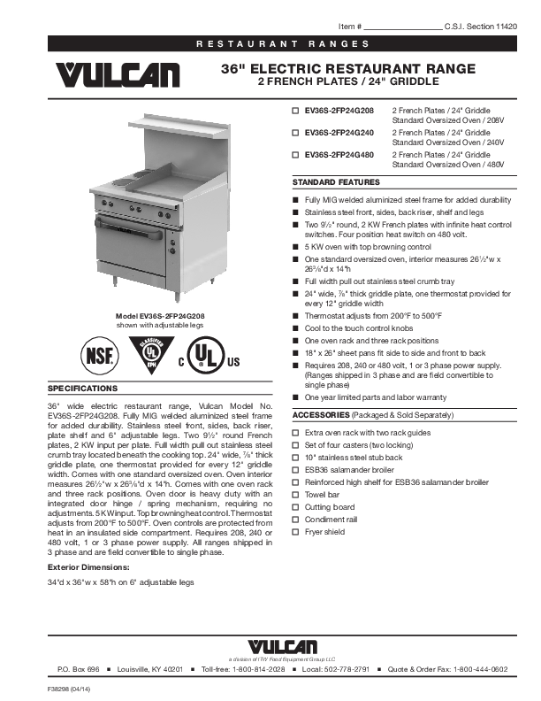 Cutsheet