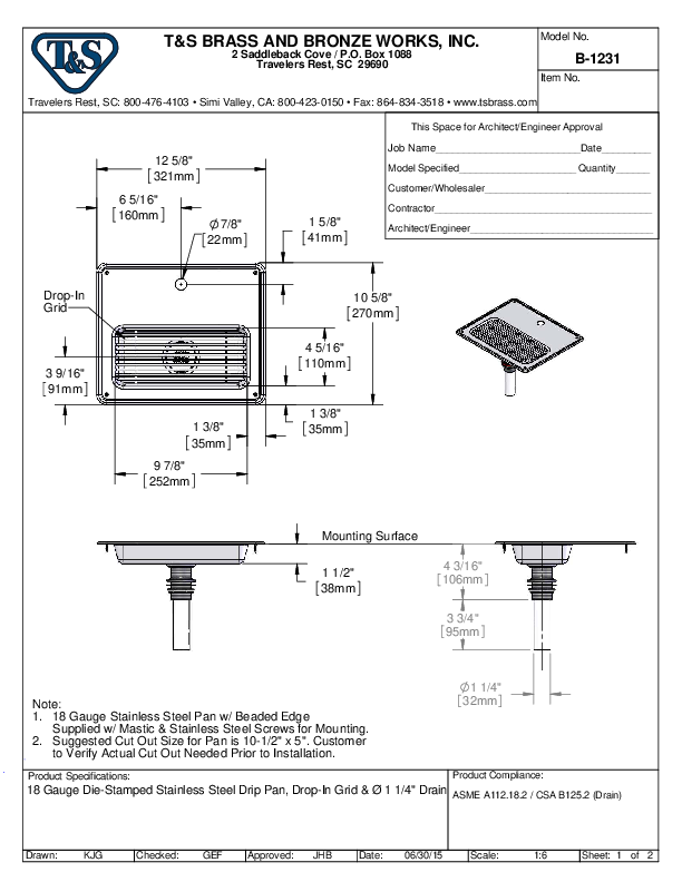 Cutsheet