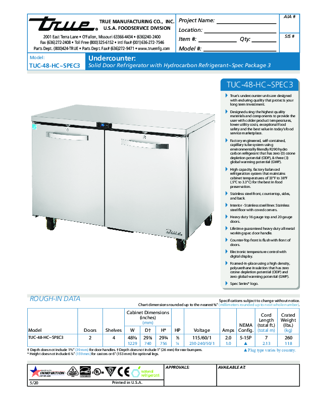 Cutsheet