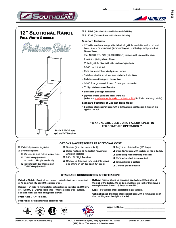 Cutsheet