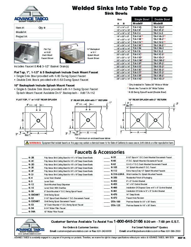 Cutsheet