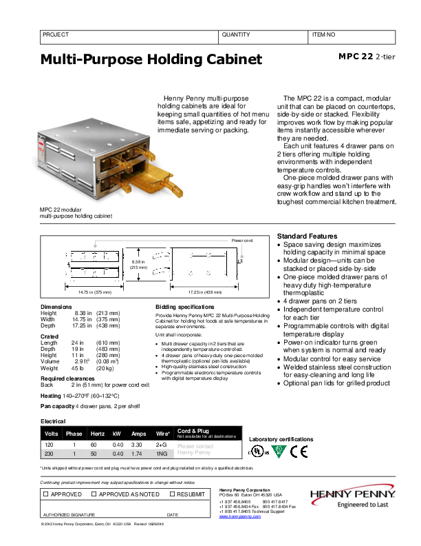 Cutsheet