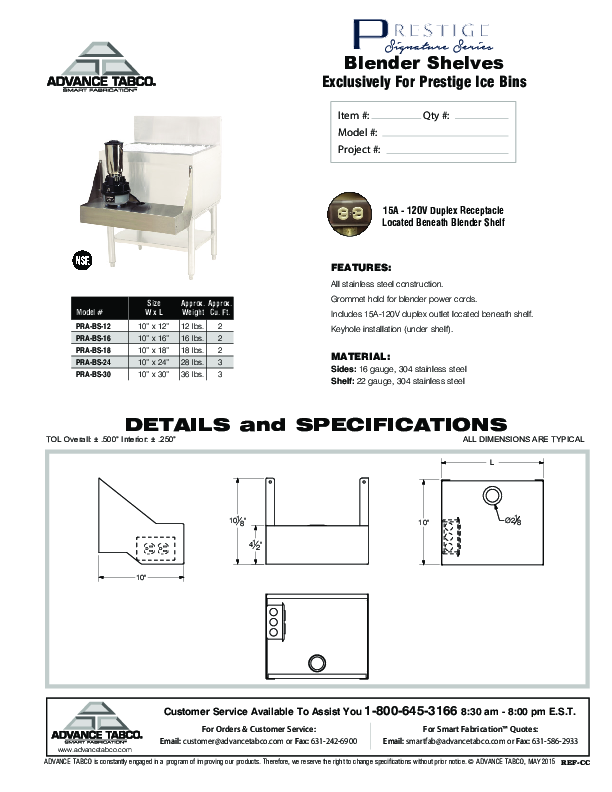 Cutsheet