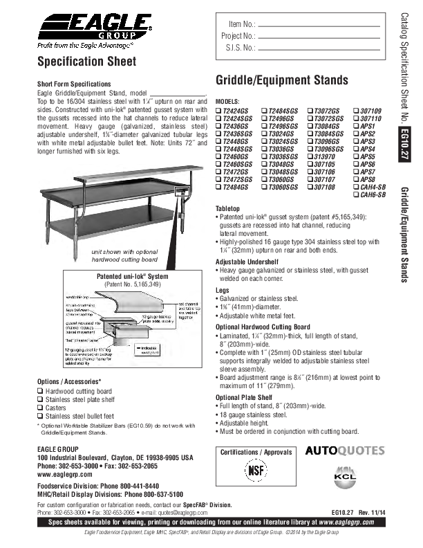 Cutsheet