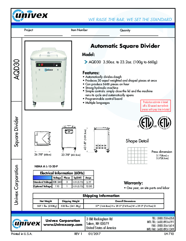 Cutsheet