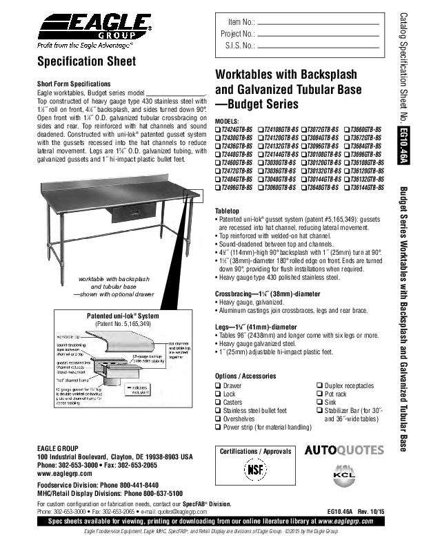 Cutsheet