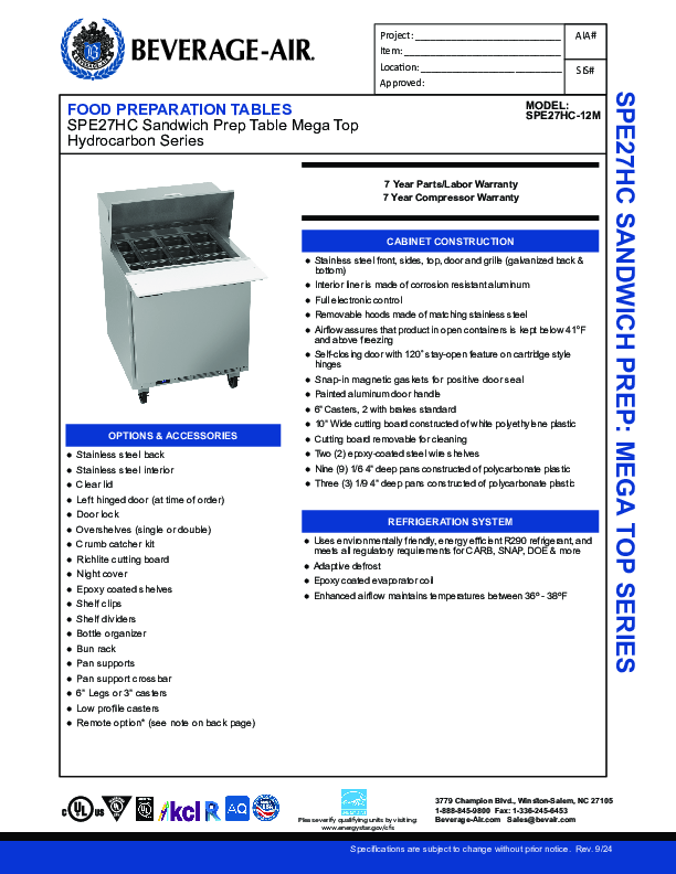 Cutsheet