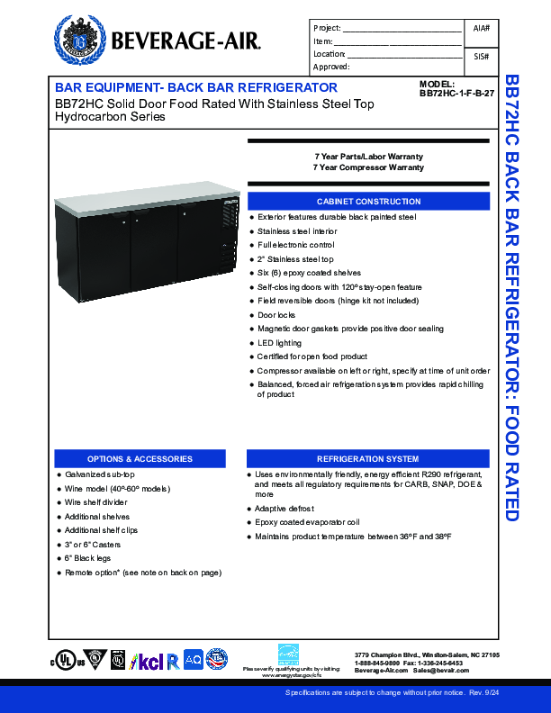 Cutsheet