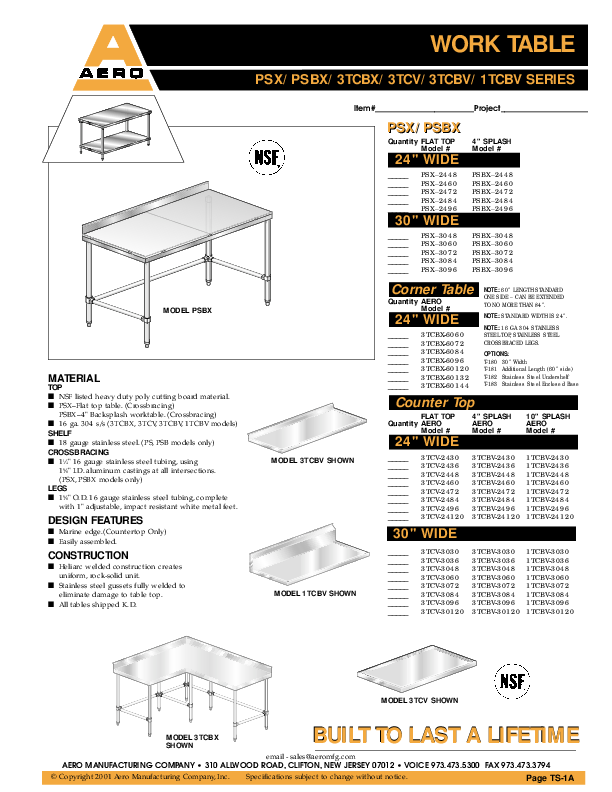 Cutsheet