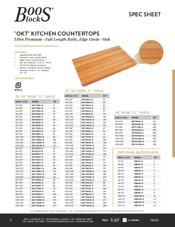 Cutsheet