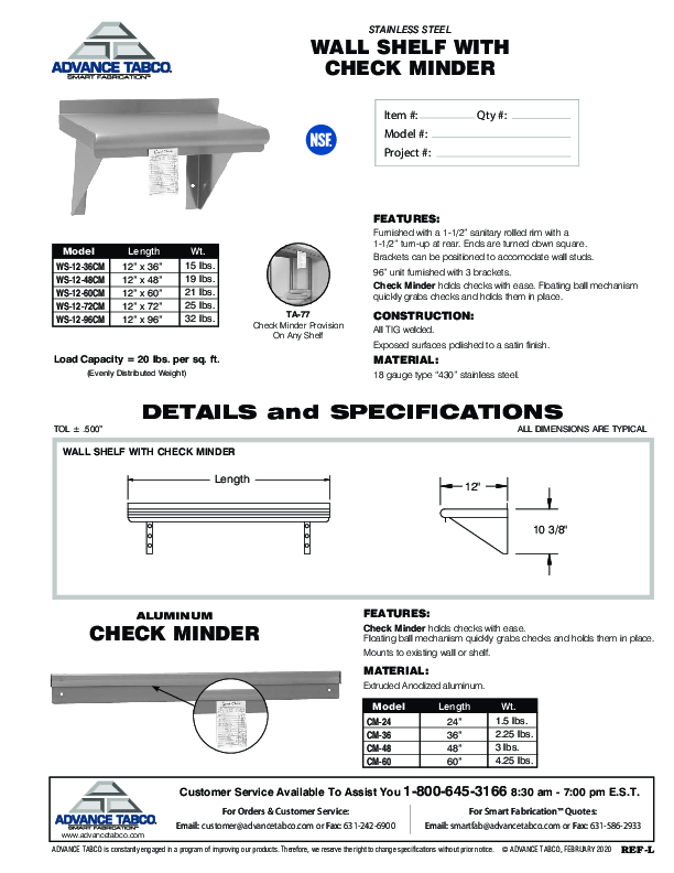 Cutsheet