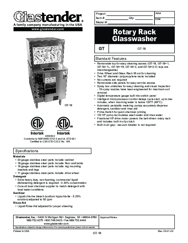 Cutsheet