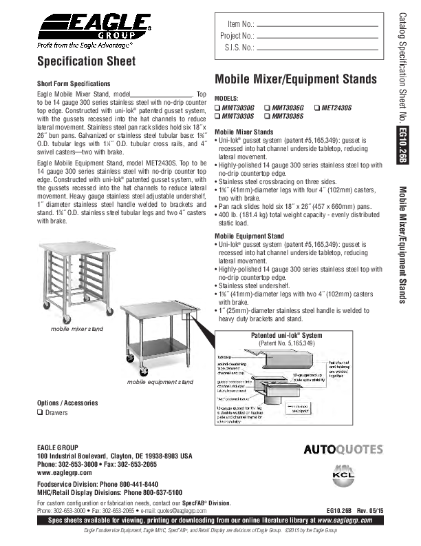 Cutsheet