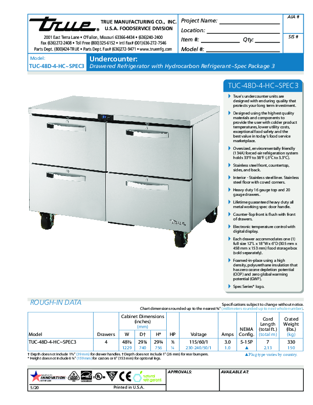 Cutsheet