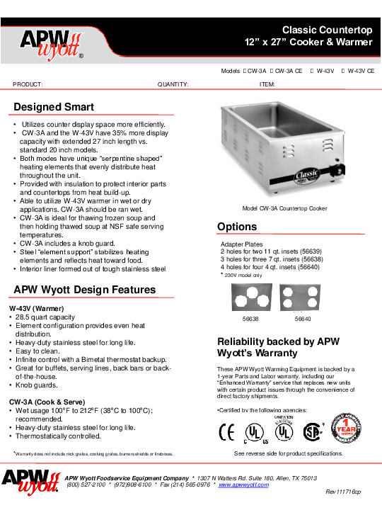 Cutsheet