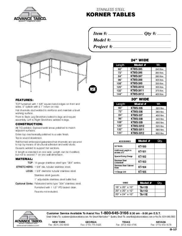 Cutsheet