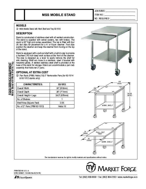 Cutsheet